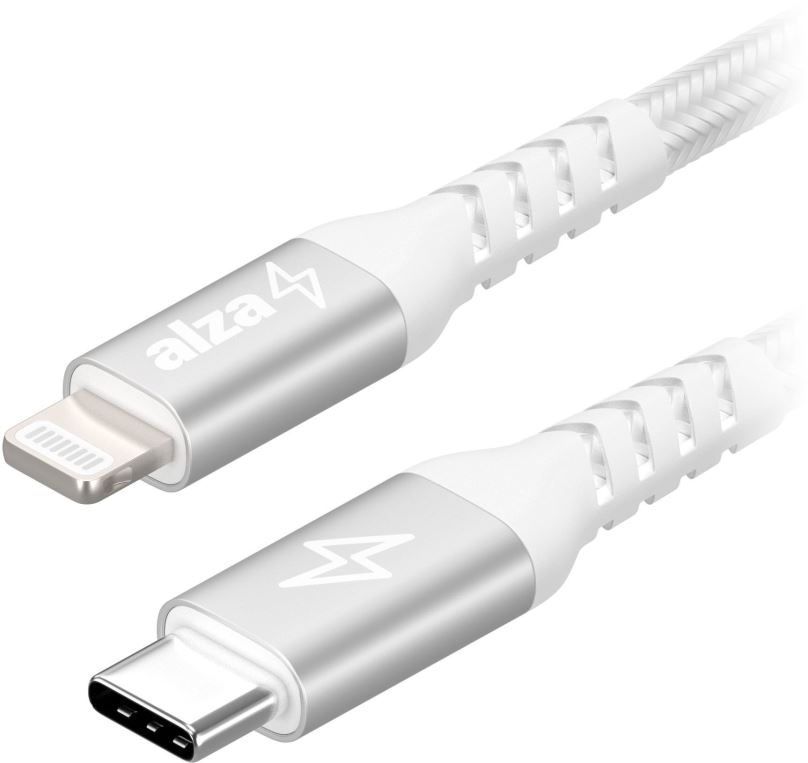 Datový kabel AlzaPower AluCore USB-C to Lightning MFi 0.5m stříbrný