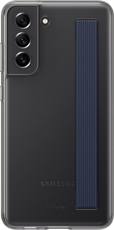 Kryt na mobil Samsung Galaxy S21 FE 5G Poloprůhledný zadní kryt s poutkem šedý