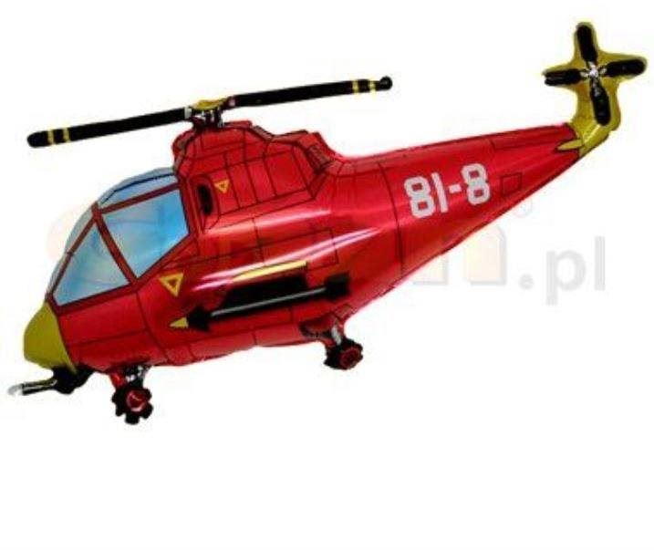 Balonky Balón foliový helikoptéra 60 cm - vrtulník - červená