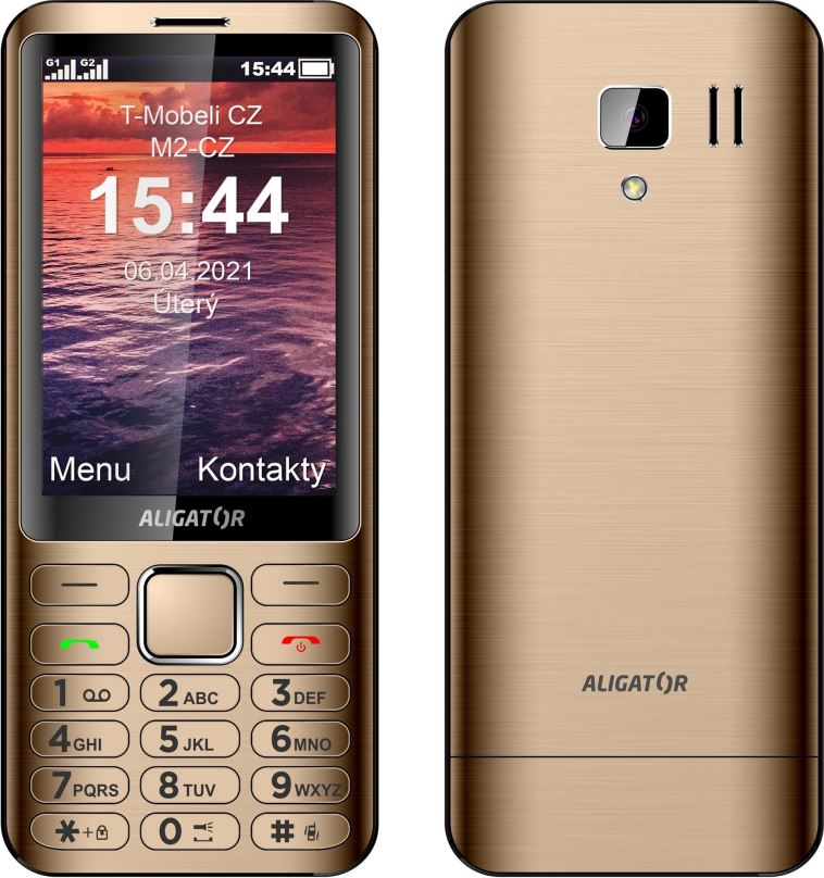 Mobilní telefon Aligator D950 zlatá