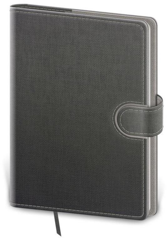 Diář Zápisník Flip M linkovaný šedo/šedý