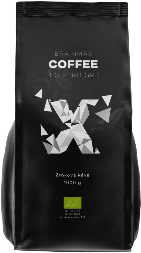 Káva BrainMax Coffee Káva Peru Grade 1 Bio, Zrno, 1 kg