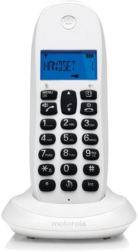 Telefon pro pevnou linku Motorola C1001CB+ White -Call blocking - Hands Free -Backlight Screen