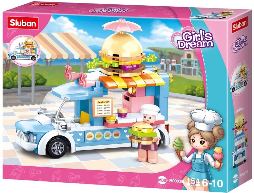 Stavebnice Sluban Girls Dream M38-B0993B Mobilní hamburgerový stánek