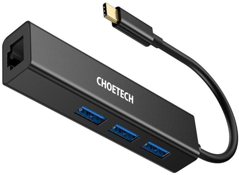 Replikátor portů ChoeTech 4-In-1 USB-C to RJ45 Adapter