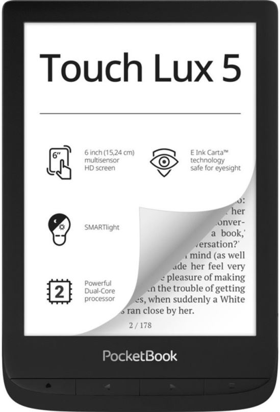 Elektronická čtečka knih PocketBook 628 Touch Lux 5 Ink Black