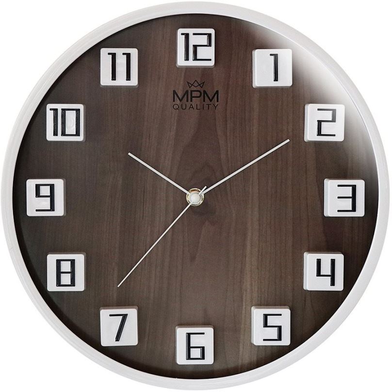 Nástěnné hodiny MPM Gamali E01.4289.0054 tmavě hnědé