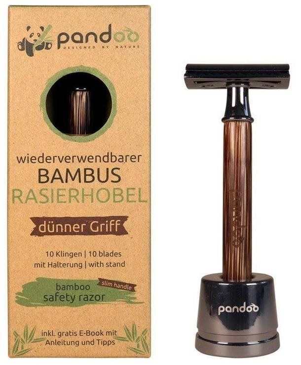 Holicí strojek PANDOO Bambusový holicí strojek tenká rukojeť + žiletky 10 ks