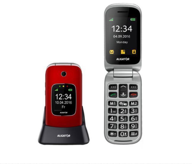 Mobilní telefon Aligator V650 červeno-stříbrný