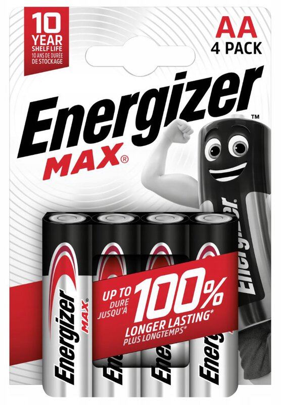 Jednorázová baterie Energizer MAX AA/LR6 Alkaline, 4 ks