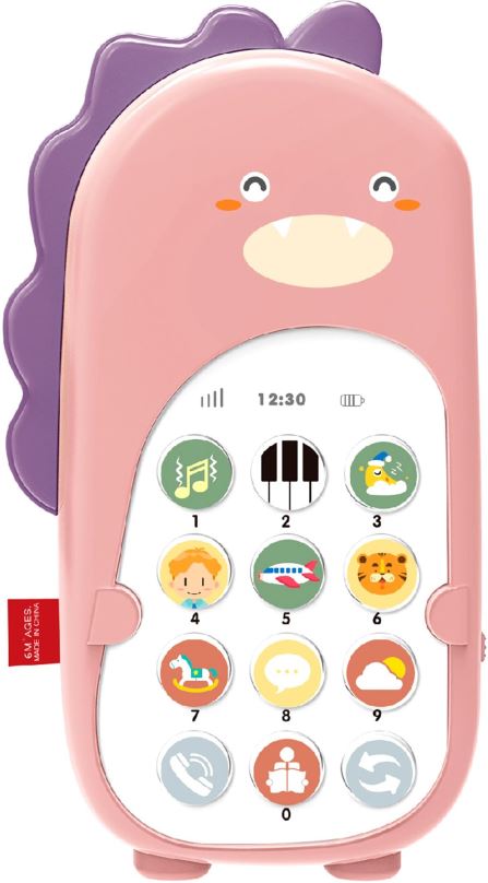 Interaktivní hračka Aga4Kids Dětský telefon Dinosaurus, růžový