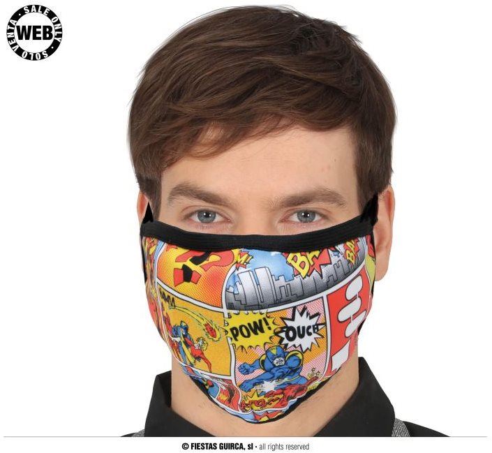 Karnevalová maska Látková Rouška - Motiv Komiks