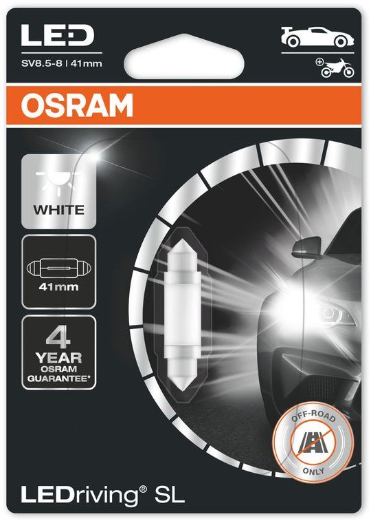 LED autožárovka OSRAM LEDriving SL C5W délka 41mm Studeně bílá 6000K 12V jeden kus v balení