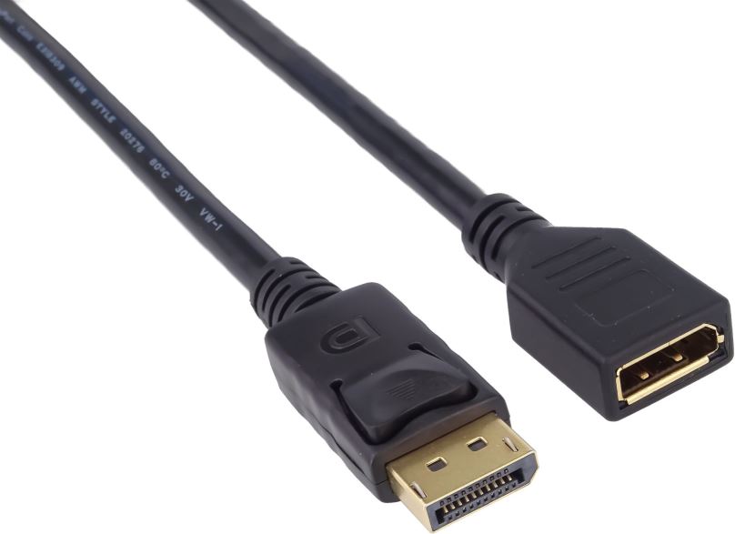 Video kabel PremiumCord DisplayPort - DisplayPort prodlužovací, stíněný, 2m