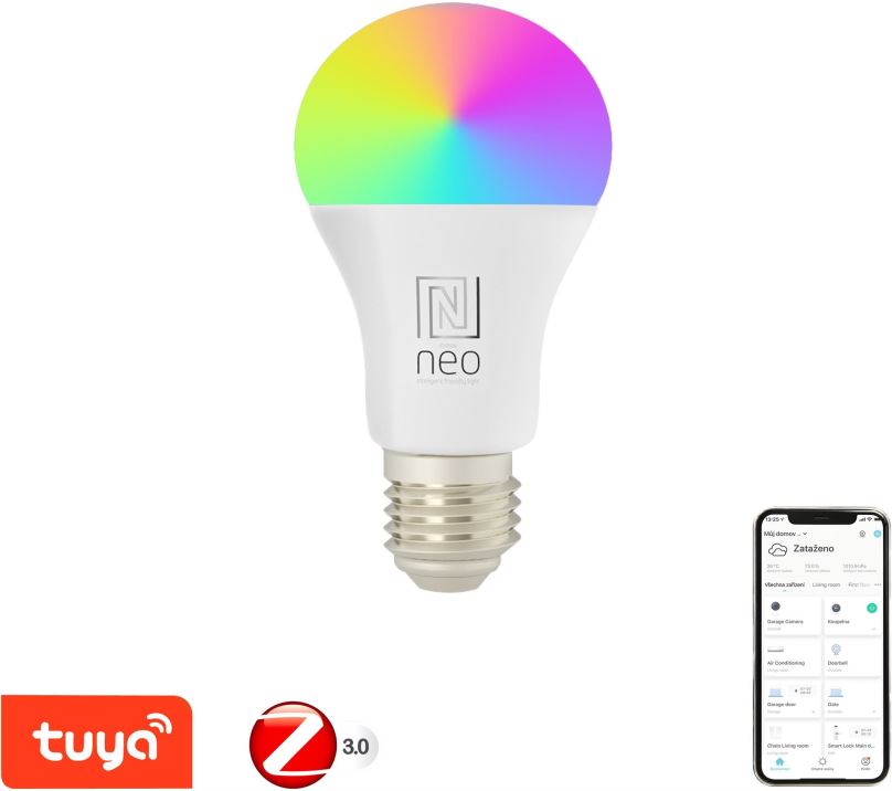 LED žárovka IMMAX NEO Smart žárovka LED E27 11W RGB+CCT barevná a bílá, stmívatelná, Zigbee 3.0
