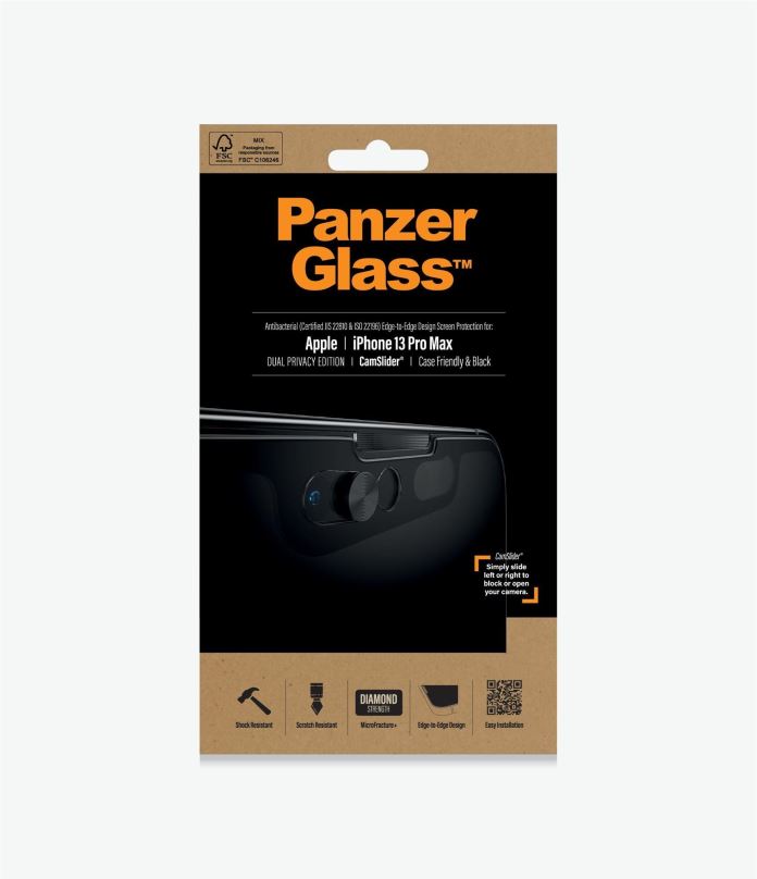 Ochranné sklo PanzerGlass Privacy Apple iPhone 13 Pro Max s CamSlider® (krytkou přední kamery)