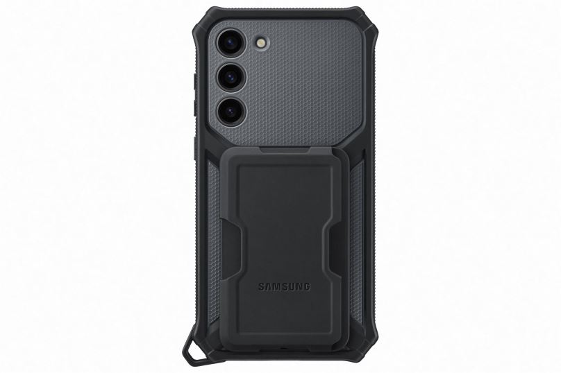 Kryt na mobil Samsung Galaxy S23+ Ochranný kryt s odnímatelným úchytem na příslušenství Black