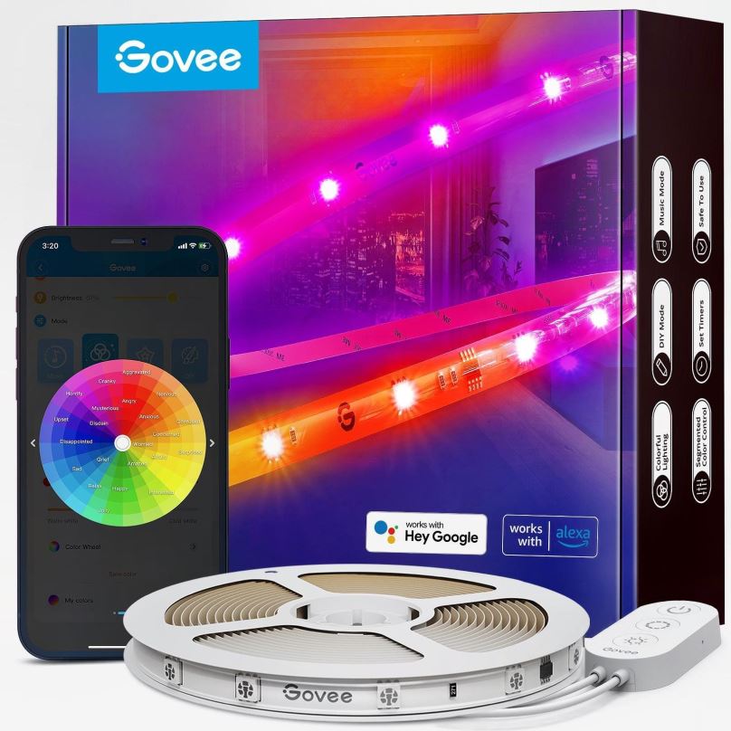 LED pásek Govee WiFi RGBIC Smart PRO LED pásek 5m - extra odolný