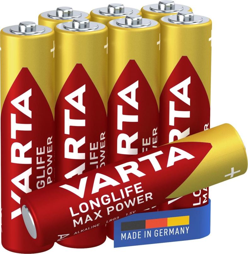Jednorázová baterie VARTA alkalická baterie Longlife Max Power AAA 5+3 ks