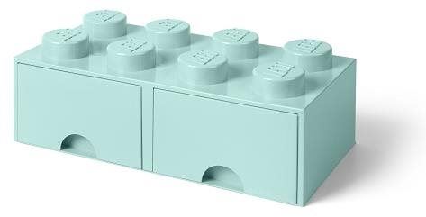 Úložný box LEGO úložný box 8 s šuplíky - aqua