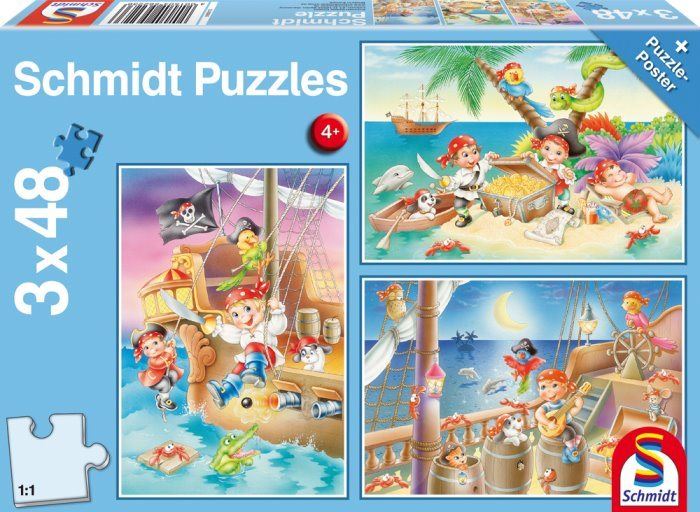 Puzzle Schmidt Puzzle Piráti 3x48 dílků