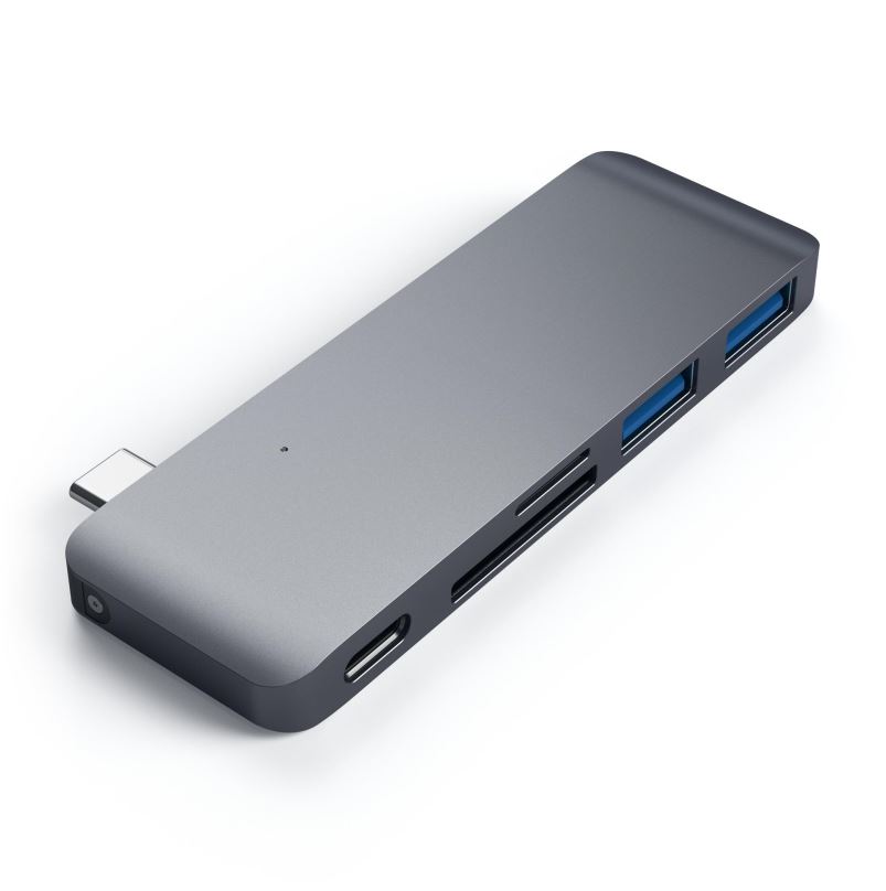 Replikátor portů Satechi Aluminium Type-C Passthrough USB Hub (3x USB 3.0,MicroSD) - Space Grey