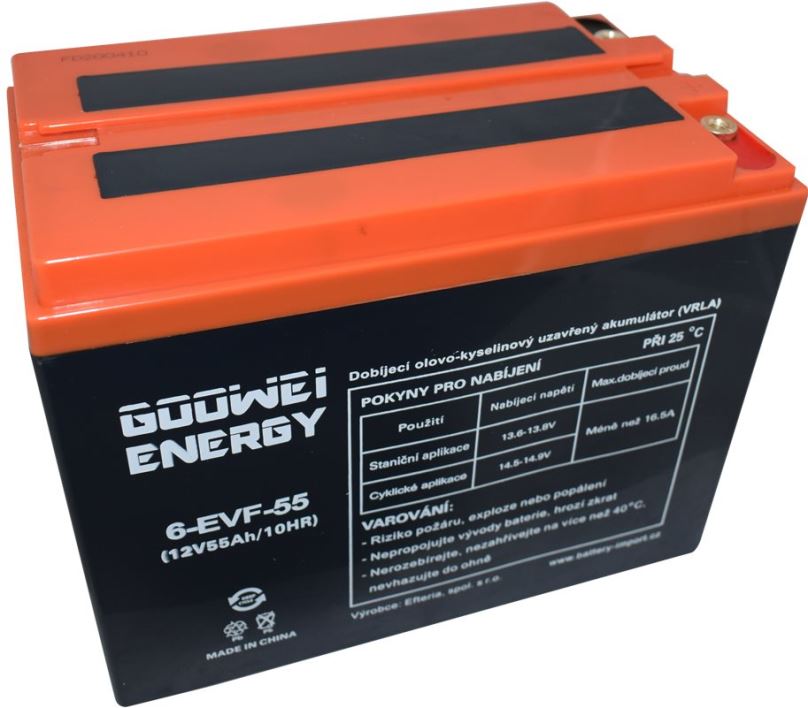 Trakční baterie GOOWEI ENERGY 6-EVF-55, baterie 12V, 55Ah, ELECTRIC VEHICLE