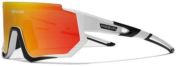 Cyklistické brýle Kingseven Cyklistické brýle LS910 Bílo – černé / sklo červené C13