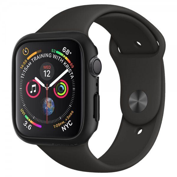 Ochranný kryt na hodinky Spigen Thin Fit Black Apple Watch SE 2022/6/SE/5/4 (44 mm)
