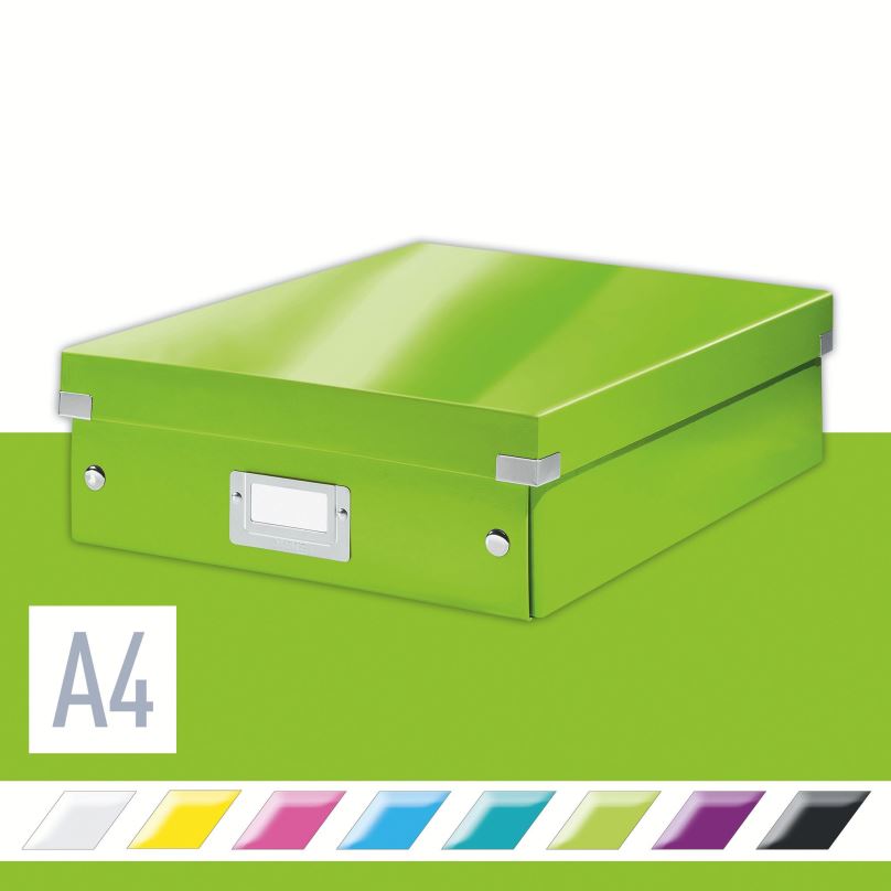 Archivační krabice LEITZ WOW Click & Store A4 28.1 x 10 x 37 cm, zelená