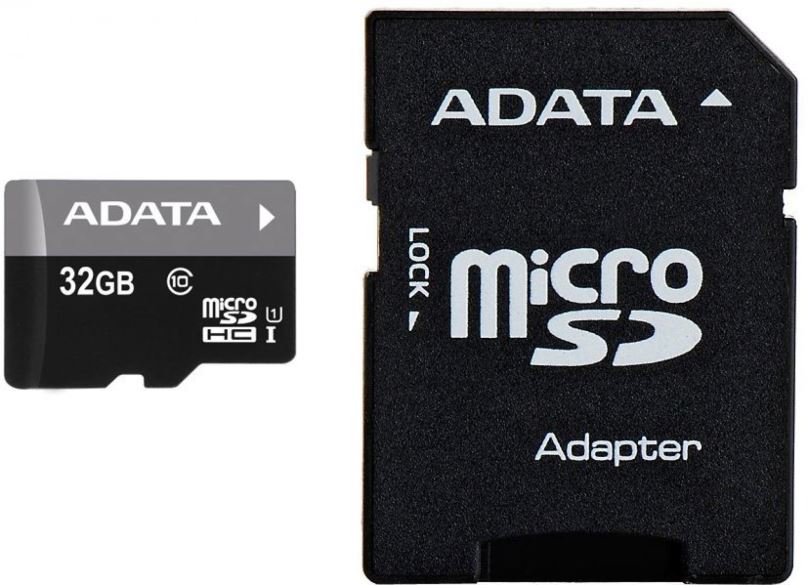 Paměťová karta ADATA Premier MicroSDHC 32GB UHS-I + SDHC adaptér