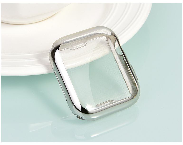 Ochranný kryt na hodinky COTEetCI celoplošné ochranné termoplastové pouzdro pro Apple Watch 44 mm stříbrné