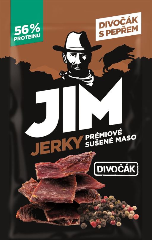 Sušené maso Jim Jerky divočák s pepřem 23 g