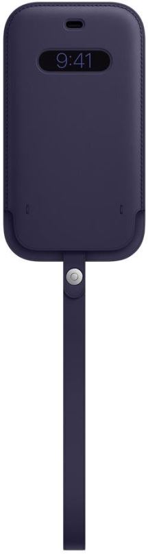 Pouzdro na mobil Apple iPhone 12 a 12 Pro Kožený návlek s MagSafe temně fialový