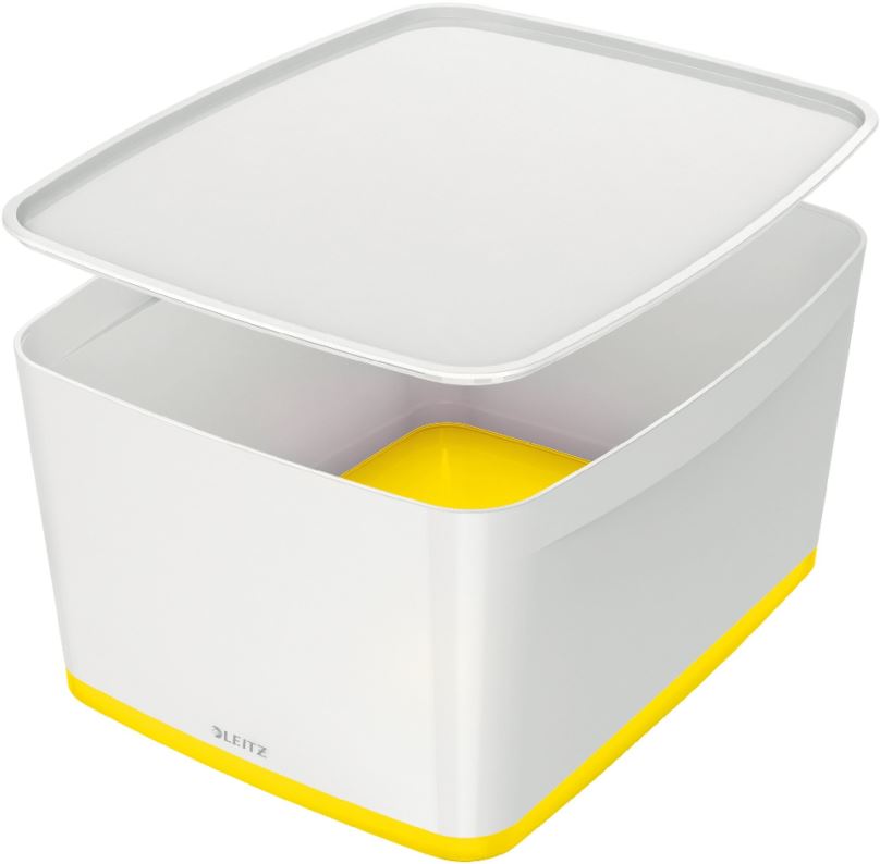 Úložný box Leitz WOW MyBox, velikost L, bílá/žlutá