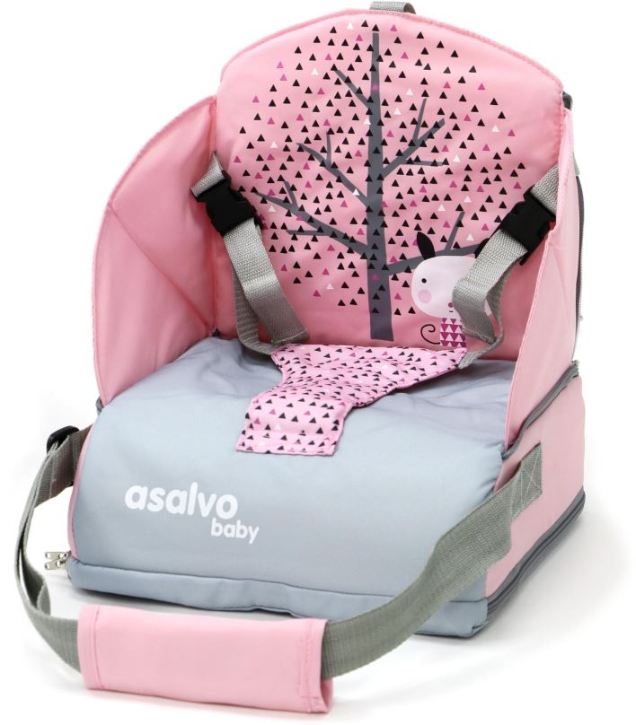 Jídelní židlička ASALVO Anywhere Booster, nordic pink
