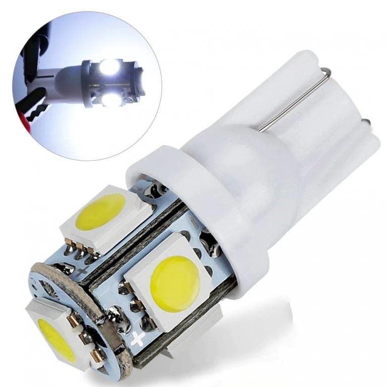 LED autožárovka Rabel T10 W5W 5 smd 5050 bílá