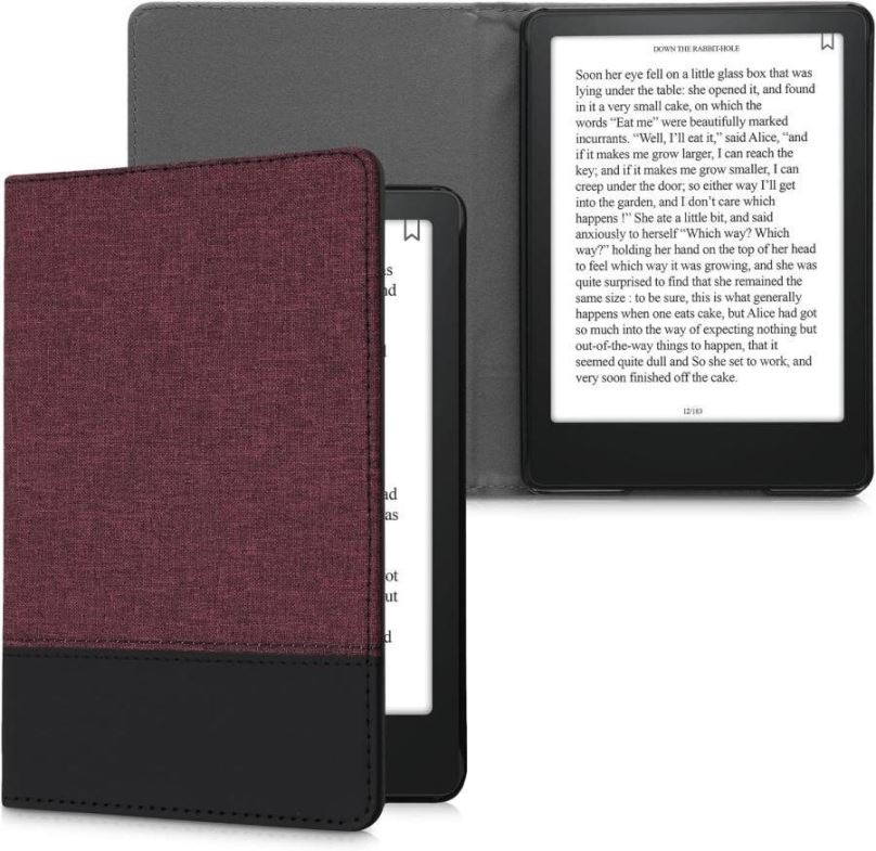 Pouzdro na čtečku knih KW Mobile - Leather And Canvas - KW5715720 - pouzdro pro Amazon Kindle Paperwhite 5 (2021) - červené