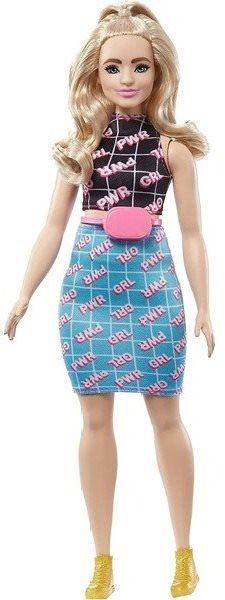 Panenka Barbie Modelka - Černo-modré šaty s ledvinkou