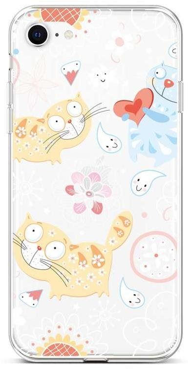 Kryt na mobil TopQ Kryt iPhone SE 2022 silikon Happy Cats 73980