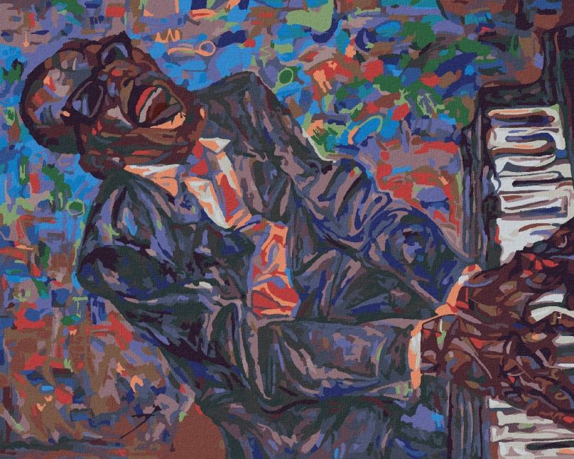 Malování podle čísel Jazzman Ray Charles, 40x50 cm, vypnuté plátno na rám
