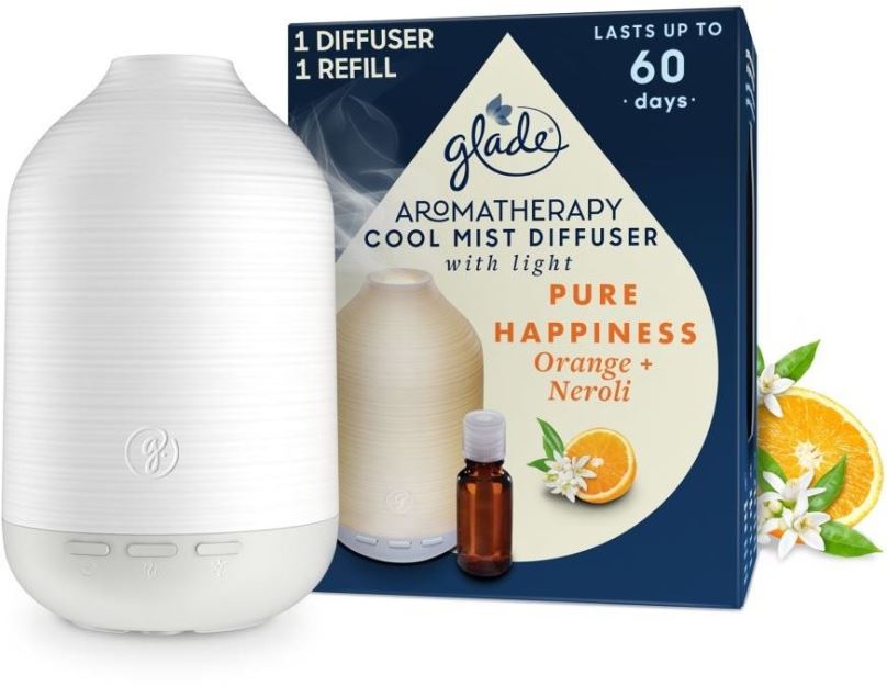 Aroma difuzér GLADE Aromatherapy Cool Mist Diffuser Pure Happiness 1+17,4 ml