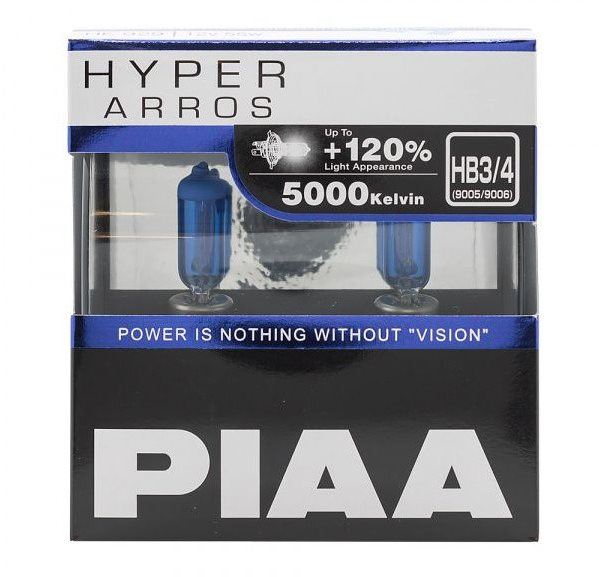 Autožárovka PIAA Hyper Arros 5000K HB3/HB4 -+ 120%. jasně bílé světlo o teplotě 5000K, 2ks