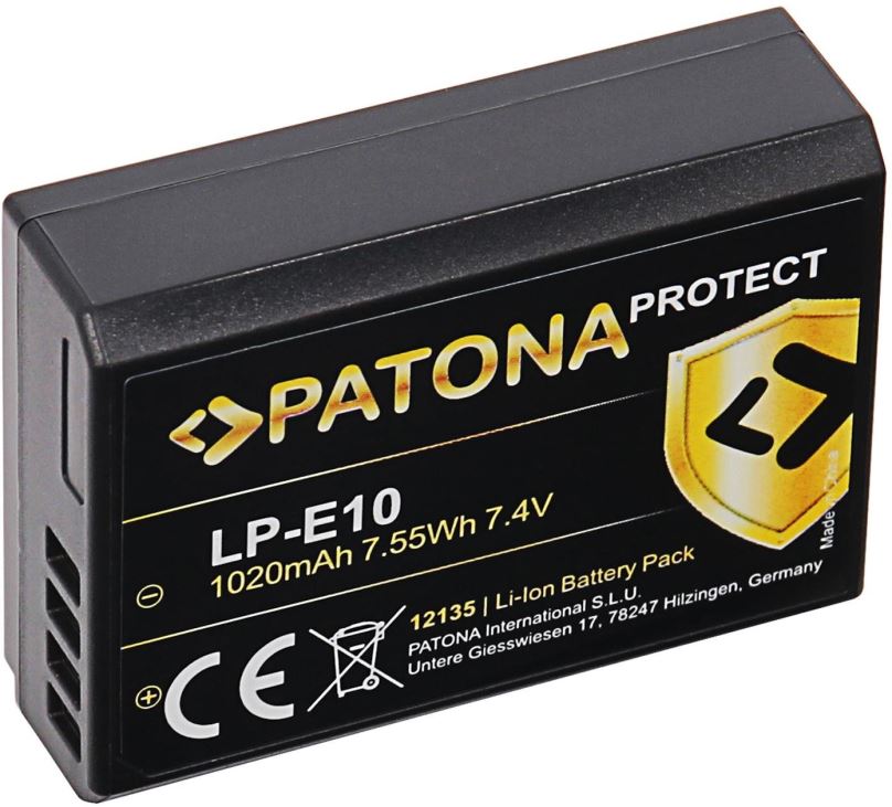 Baterie pro fotoaparát PATONA pro Canon LP-E10 1020mAh Li-Ion Protect
