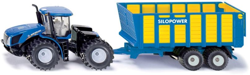 Kovový model Siku Farmer - Traktor New Holland s přívěsem Joskin