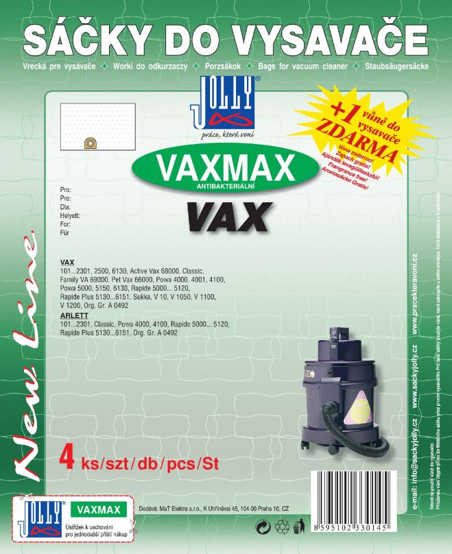 Sáčky do vysavače Sáčky do vysavače VAX MAX - textilni