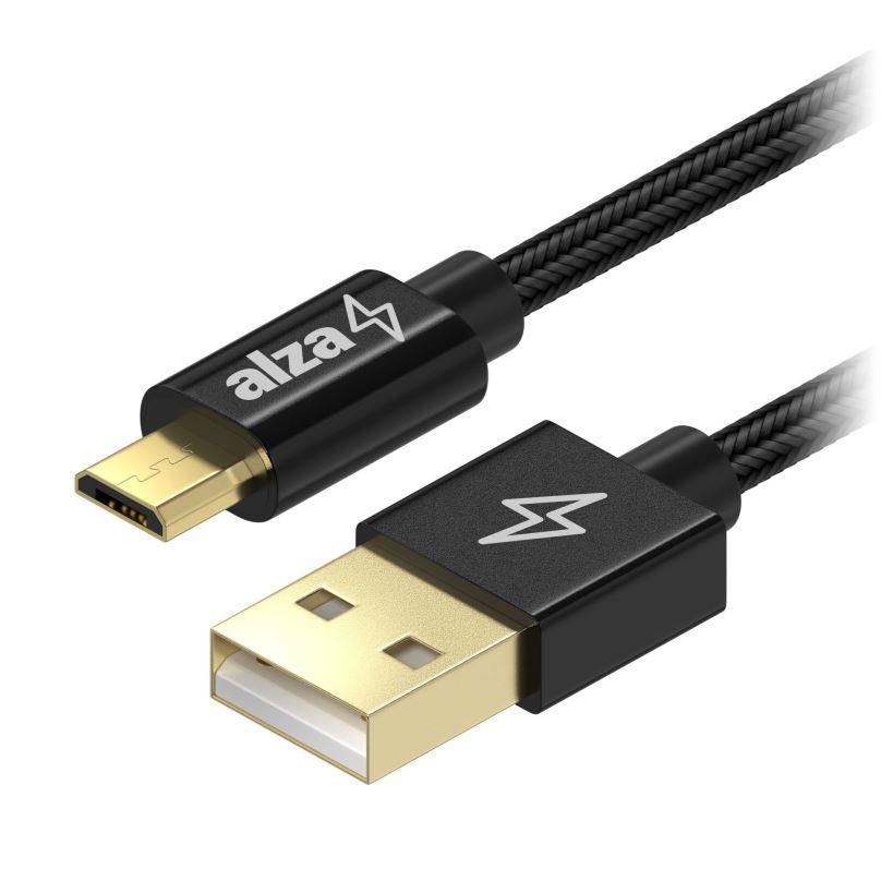 Datový kabel AlzaPower AluCore USB-A to Micro USB 2m černý