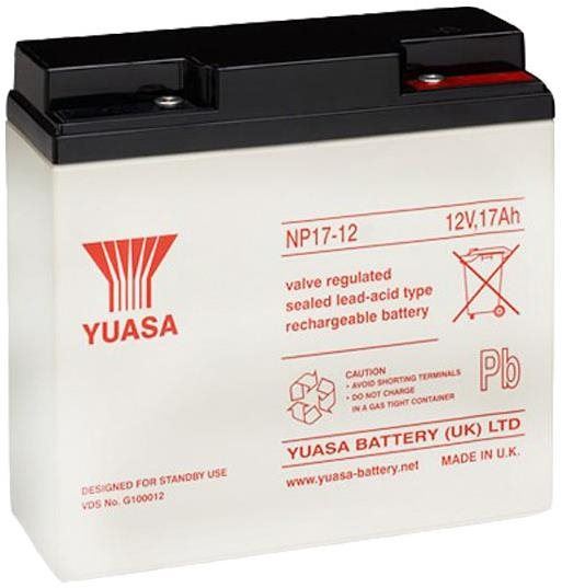Baterie pro záložní zdroje YUASA 12V 17Ah bezúdržbová olověná baterie NP17-12