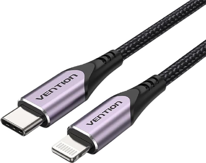 Datový kabel Vention MFi Lightning to USB-C Cable Purple 1.5m Aluminum Alloy Type