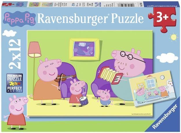 Puzzle Ravensburger puzzle 075966 Prasátko Peppa 2x12 dílků